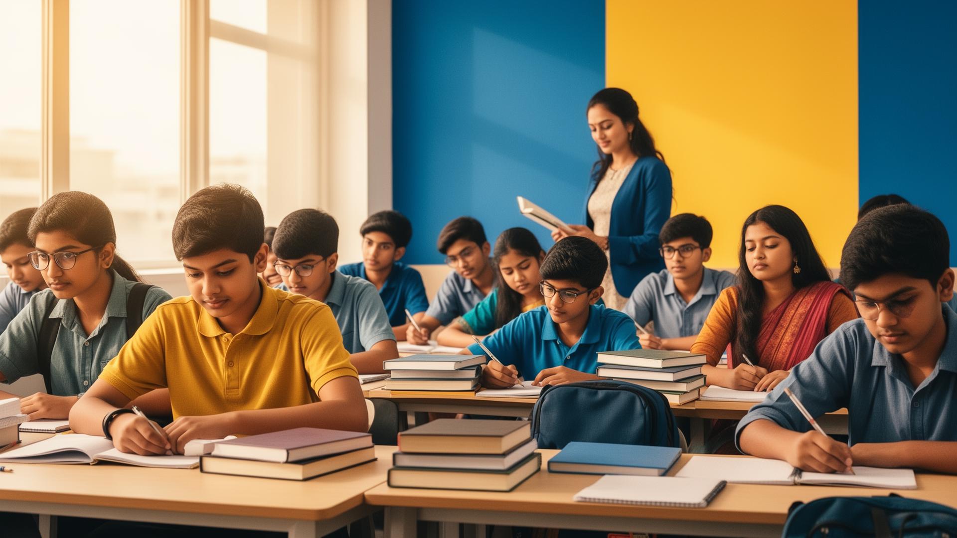 Students learning at Balaji Classes in Prayagraj